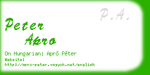 peter apro business card
